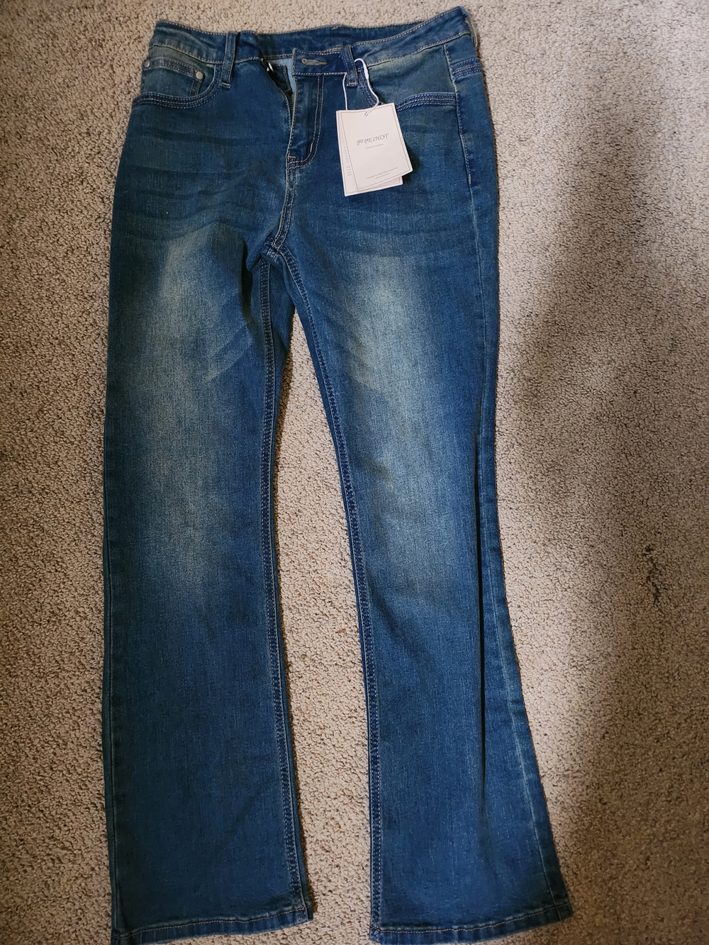 Classic Mid-Rise Blue Flare Jeans by P.J. SALVAGE